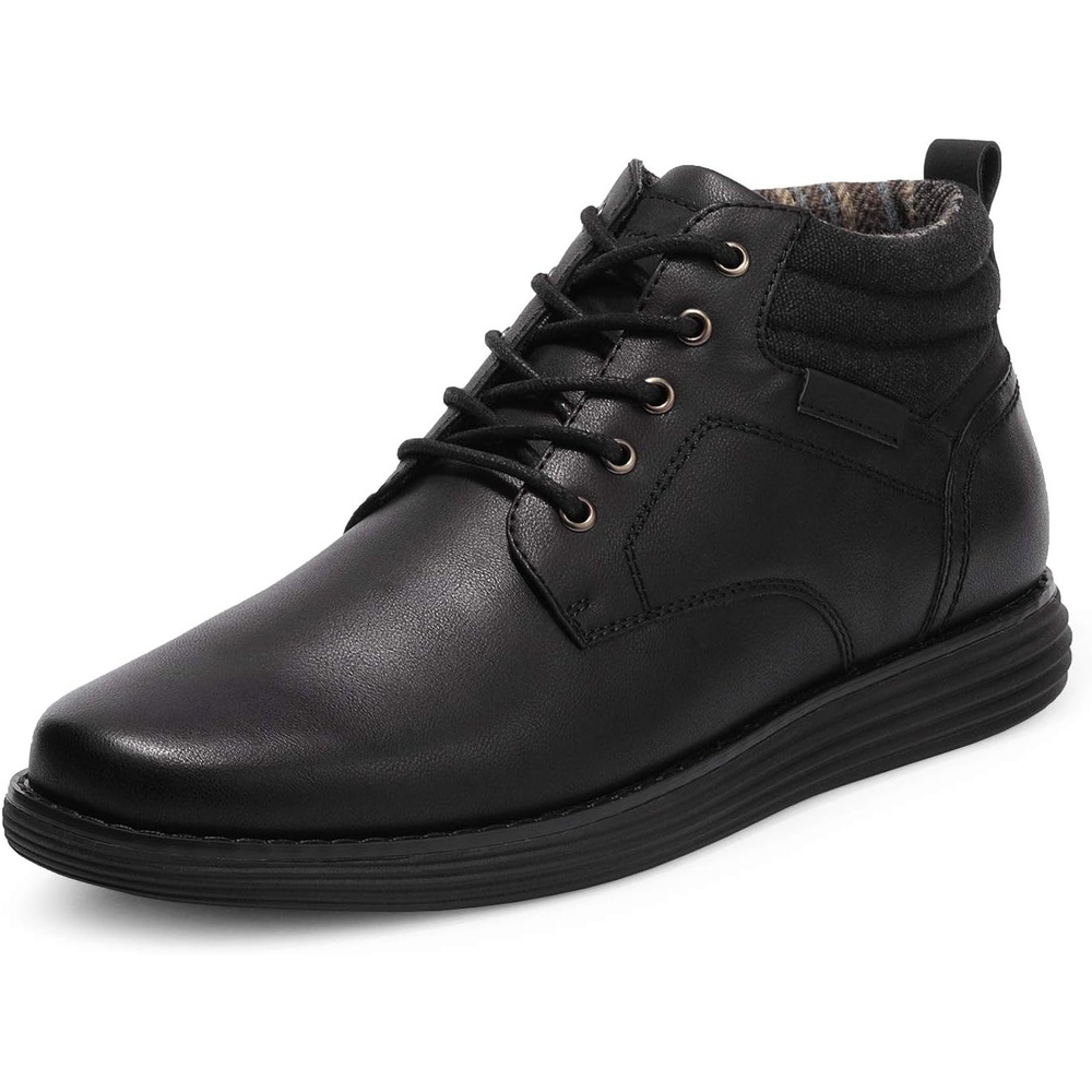 image:imageBruno Marc Mens Mid Top Chukka Sneaker Dress Boot Laceup breathable lining comfy insole ideal for daily wear formal events casual outings allday comfort midtop bootsBlack Monochrome