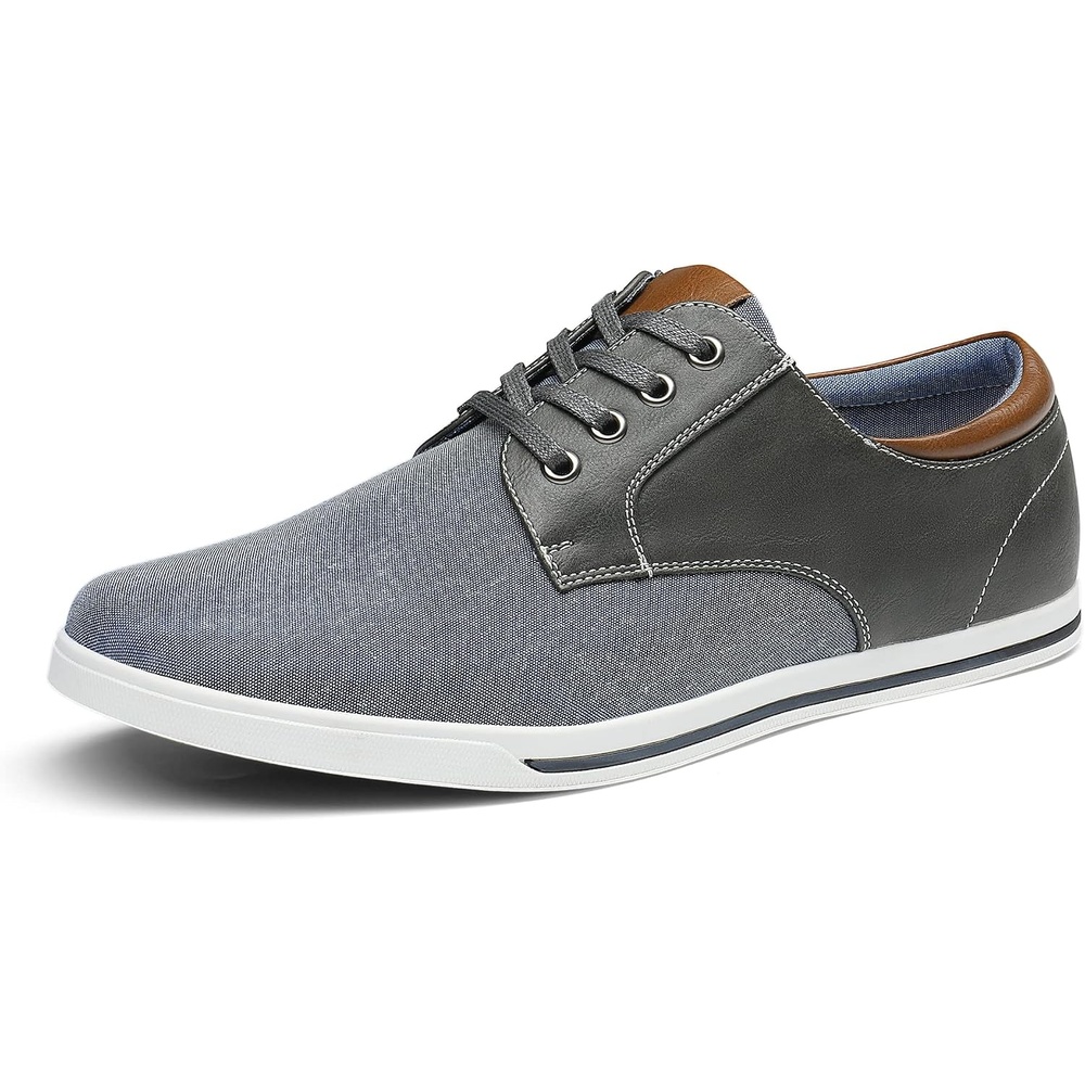 image:imageBruno Marc Mens Oxfords Sneakers Casual Dress Shoes Classic Canvas Tennis Office Work ShoesGrey