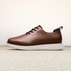 Bruno Marc MaxFlex Men’s Dress Oxford Sneakers | Stay stylish with breathable perforated PU uppers plush EVA insoles, and slip-resistant soles for all-day comfort(Brown/White)
