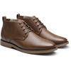 Bruno Marc Men’s Chukka-1 Classic Dress Boots | 4-Eyelet Lace-Up & Stretch Collar, Shock-Absorbent Elastic EVA Footbed for Men Smart Casual Chukka Boots(Brown)