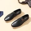 Bruno Marc Men’s Crossflex Oxford Dress Sneakers Casual Leather Dress Shoes(Black)