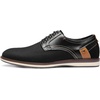 Bruno Marc Men’s Dress Shoes Casual Business Oxford | Scaled Synthetic Upper, Soft Removable Footbed, Lace-up Secure Fit, Flexible Outsole for Daily Work & Casual Wear(2-black)