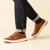 Bruno Marc Men’s Lightweight Casual Dress Sneakers | Fashion Tennis Breathable Comfortable Flexible Skating Business Tennis Lace-up Non-slip Lowtop Walking Versatile(Brown)