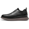 Bruno Marc Men’s MaxFlex Dress Sneakers Oxfords | 5mm Mesh EVA Insole with Arch Support, Shock-Absorbent MD Midsole, Non-Slip Rubber Outsole for Formal & Casual Wear(Black/Coffee)