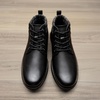 Bruno Marc Men’s Mid Top Chukka Sneaker Dress Boot | Lace-up breathable lining, comfy insole, ideal for daily wear, formal events casual outings, all-day comfort mid-top boots(Black Monochrome)