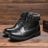 Bruno Marc Men’s Motorcycle Combat Warm Zipper Oxford Boot | Breathable Lining, Lace-up & Side Zipper, Durable TPR Outsole, Ideal for Motorcycle Riding & Daily Wear(Black)