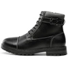 Bruno Marc Men’s Motorcycle Combat Warm Zipper Oxford Boot | Breathable Lining, Lace-up & Side Zipper, Durable TPR Outsole, Ideal for Motorcycle Riding & Daily Wear(Black)
