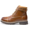 Bruno Marc Men’s Motorcycle Combat Warm Zipper Oxford Boot | Breathable Lining, Lace-up & Side Zipper, Durable TPR Outsole, Ideal for Motorcycle Riding & Daily Wear(Classic Brown)