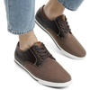 Bruno Marc Men’s Oxfords Sneakers Casual Dress Shoes | Classic Canvas Tennis Office Work Shoes(Dark Brown)