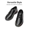 DREAM PAIRS Boys Girls Dress Shoes Kids Uniform Formal Classic Oxfords Lace-up for Toddler Little Big Kid(Black-pu)