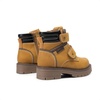 DREAM PAIRS Boys Girls Hook and Loop Fashion Boot | Soft PU upper, plush faux fur lining. Side zipper, lace up fit. Anti-slip TPR sole. For school or play.(Camel)