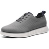 Bruno Marc MaxFlex Men’s Dress Oxford Sneakers | Stay stylish with breathable perforated PU uppers plush EVA insoles, and slip-resistant soles for all-day comfort(Grey)