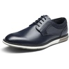 Bruno Marc Men’s Casual Dress Sneaker Oxford Shoes | Business Formal Derby Plain Toe Oxfords Crossflex GentEdge Soft Vamp(Blue)
