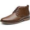Bruno Marc Men’s Chukka-1 Classic Dress Boots | 4-Eyelet Lace-Up & Stretch Collar, Shock-Absorbent Elastic EVA Footbed for Men Smart Casual Chukka Boots(Brown)