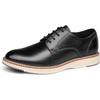 Bruno Marc Men’s Crossflex Casual Dress Oxfords Shoes | Soft Lining, Lightweight TPR Outsole, Lace-Up Closure, Ideal for Business, Casual & Formal Occasions(Black)