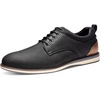 Bruno Marc Men’s Dress Shoes Casual Business Oxford | Scaled Synthetic Upper, Soft Removable Footbed, Lace-up Secure Fit, Flexible Outsole for Daily Work & Casual Wear(Black)