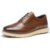 Bruno Marc Men’s Dress Sneakers Wingtip Oxford | Men’s Crossflex Sneakers Wingtip Derby Casual Oxford Formal Shoes Ultra Light for Business, Casual & Daily Wear(Brown-wing)