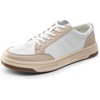 Bruno Marc Men’s Lightweight Casual Dress Sneakers | Fashion Tennis Breathable Comfortable Flexible Skating Business Tennis Lace-up Non-slip Lowtop Walking Versatile(White/Beige)