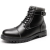 Bruno Marc Men’s Motorcycle Combat Warm Zipper Oxford Boot | Breathable Lining, Lace-up & Side Zipper, Durable TPR Outsole, Ideal for Motorcycle Riding & Daily Wear(Black)