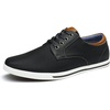Bruno Marc Men’s Oxfords Sneakers Casual Dress Shoes | Classic Canvas Tennis Office Work Shoes(Black)