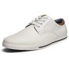 Bruno Marc Men’s Oxfords Sneakers Casual Dress Shoes | Classic Canvas Tennis Office Work Shoes(White)