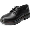 DREAM PAIRS Boys Girls Dress Shoes Kids Uniform Formal Classic Oxfords Lace-up for Toddler Little Big Kid(Black-pu)