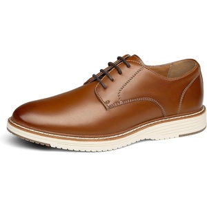 Bruno Marc Men’s Crossflex Casual Dress Oxfords Shoes | Soft Lining, Lightweight TPR Outsole, Lace-Up Closure, Ideal for Business, Casual & Formal Occasions(Brown)