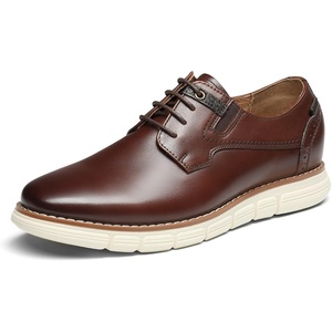 Bruno Marc Men’s Crossflex Oxford Dress Sneakers Casual Leather Dress Shoes(Dark Brown)