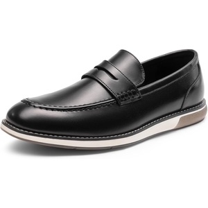 Bruno Marc Men’s Dress Penny Loafer Slip-on Shoes | Arch Support Comfortable Foam Insole Easy Wear Daily Office Formal Business Wedding Casual(Black)