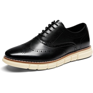 Bruno Marc Men’s Dress Sneakers Wingtip Oxford | Men’s Crossflex Sneakers Wingtip Derby Casual Oxford Formal Shoes Ultra Light for Business, Casual & Daily Wear(Black-wing)