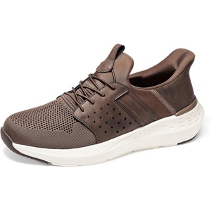 Bruno Marc Men’s Hands Free Slip-on Loafers Casual Shoes Sneakers Breathable Knit Comfortable Lightweight Walking Shoes(Brown)