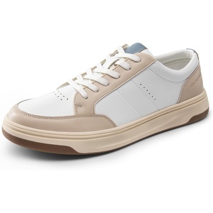 Bruno Marc Men’s Lightweight Casual Dress Sneakers | Fashion Tennis Breathable Comfortable Flexible Skating Business Tennis Lace-up Non-slip Lowtop Walking Versatile(White/Beige)