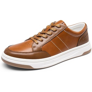 Bruno Marc Men’s Lightweight Casual Dress Sneakers | Fashion Tennis Breathable Comfortable Flexible Skating Business Tennis Lace-up Non-slip Lowtop Walking Versatile(Brown)