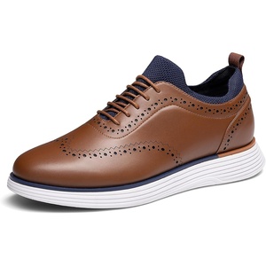 Bruno Marc Men’s MaxFlex Dress Sneakers Oxfords | 5mm Mesh EVA Insole with Arch Support, Shock-Absorbent MD Midsole, Non-Slip Rubber Outsole for Formal & Casual Wear(Brown)