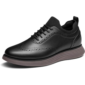 Bruno Marc Men’s MaxFlex Dress Sneakers Oxfords | 5mm Mesh EVA Insole with Arch Support, Shock-Absorbent MD Midsole, Non-Slip Rubber Outsole for Formal & Casual Wear(Black/Coffee)