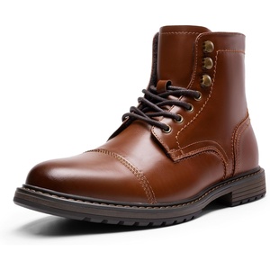 Bruno Marc Men’s Motorcycle Boots Oxford Dress Boot | Snow Boots(Camel-11)