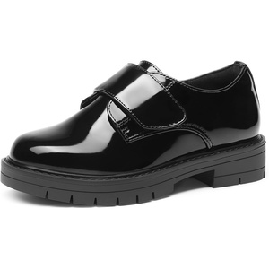DREAM PAIRS Boys’ Uniform & School Shoes Dress Slip-On Loafers Casual Flat Shoes (Toddler/Little Kid/Big Kid)(All Black)