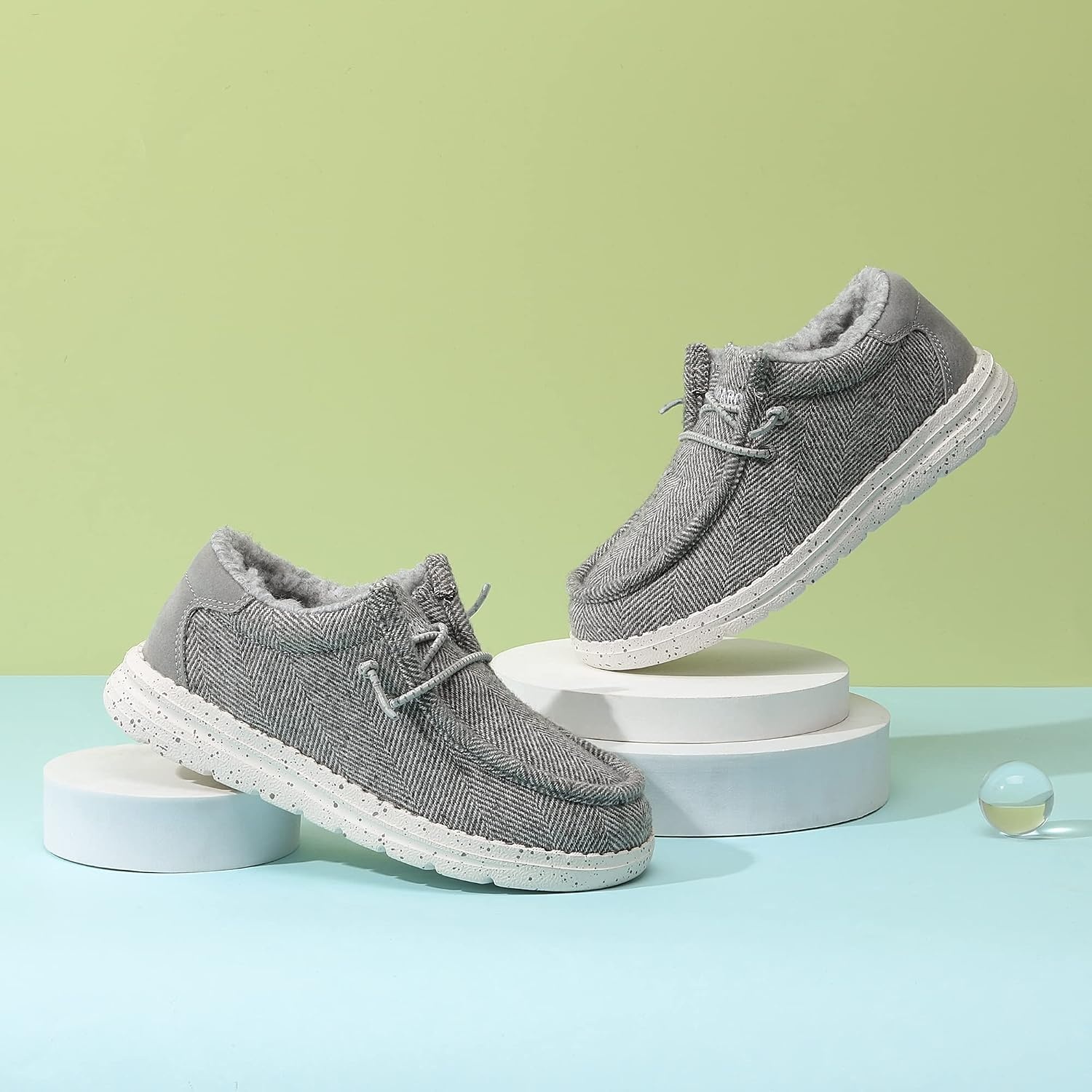 image:imageBruno Marc Boys Girls Warm Winter Loafer Fuzzy Casual Slip On Shoes ToddlerLittle KidBig KidGrey