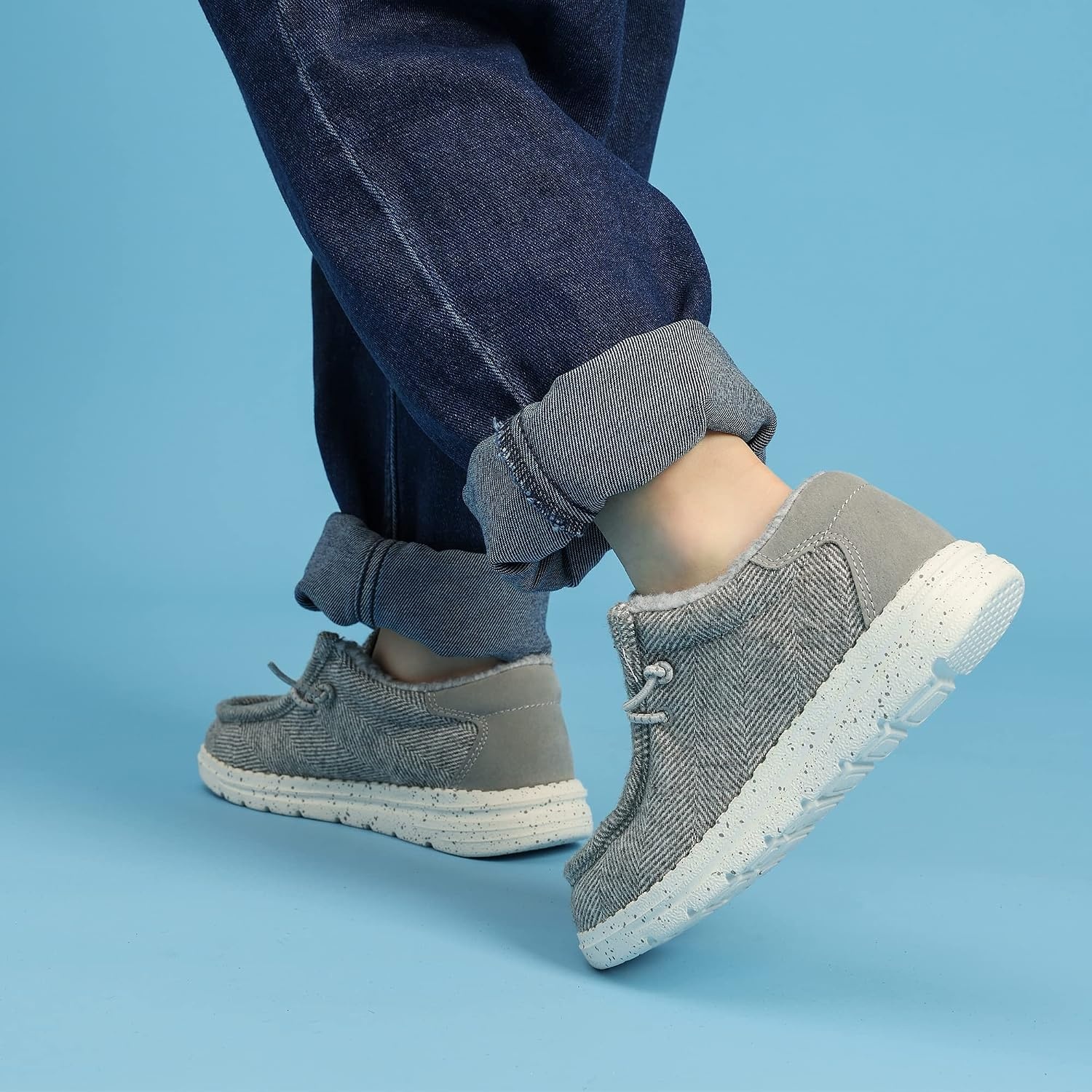 image:imageBruno Marc Boys Girls Warm Winter Loafer Fuzzy Casual Slip On Shoes ToddlerLittle KidBig KidGrey