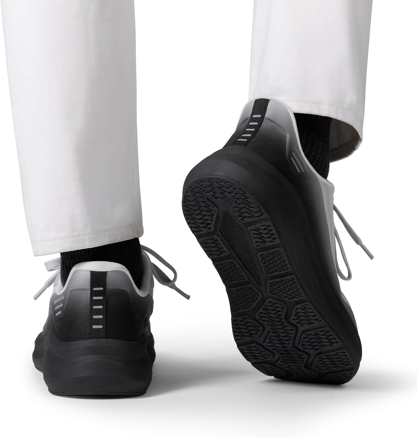 image:imageBruno Marc Mens Cushioning Casual Walking Shoes Run Small Size Up Comfort Wide Toe SneakersBlackGrey