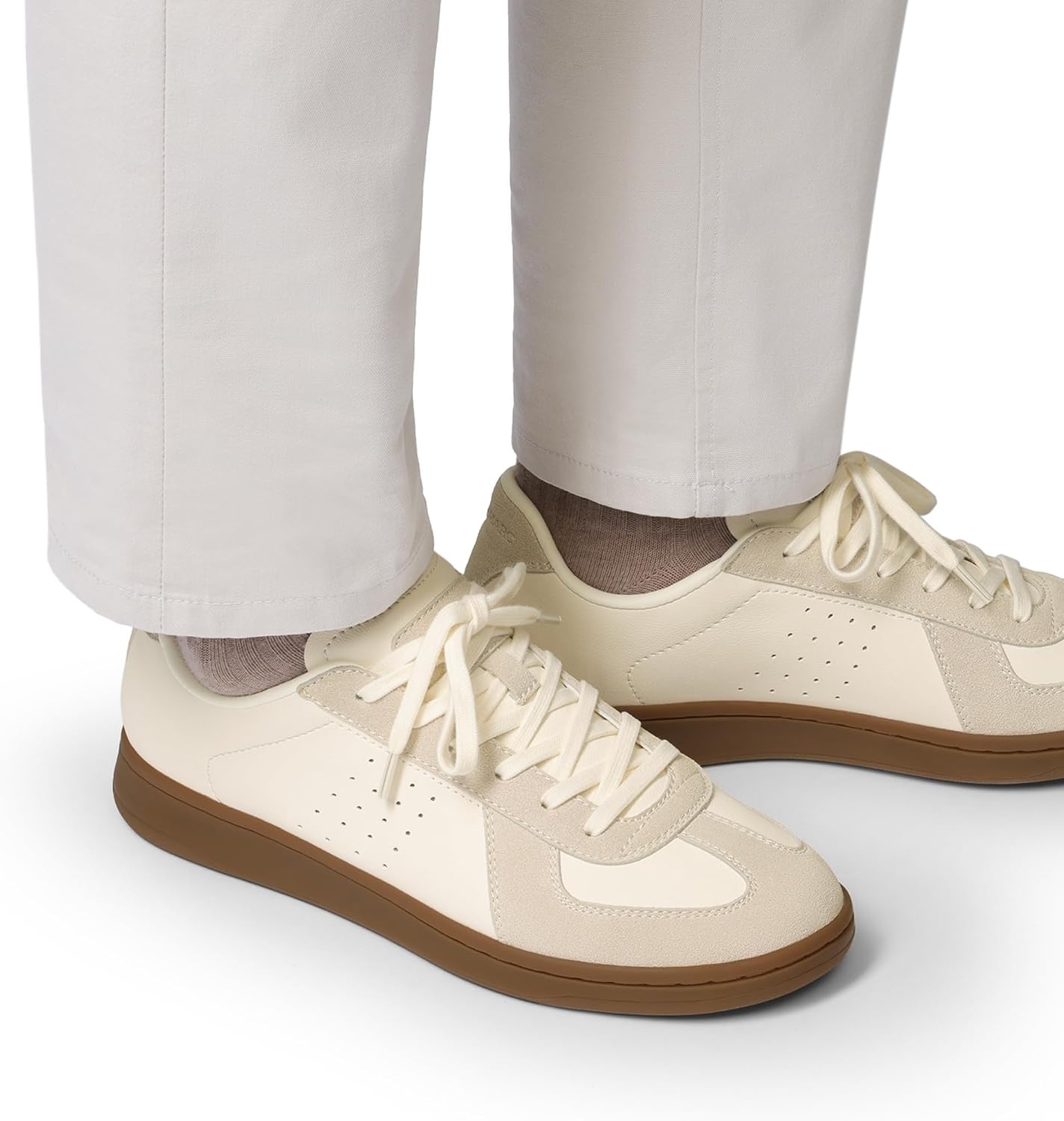image:imageBruno Marc Mens Retro Fashion Sneakers AllDay Comfortable Lightweight Skating Fashion Business Tennis Laceup Nonslip Lowtop Versatile StyleBeige