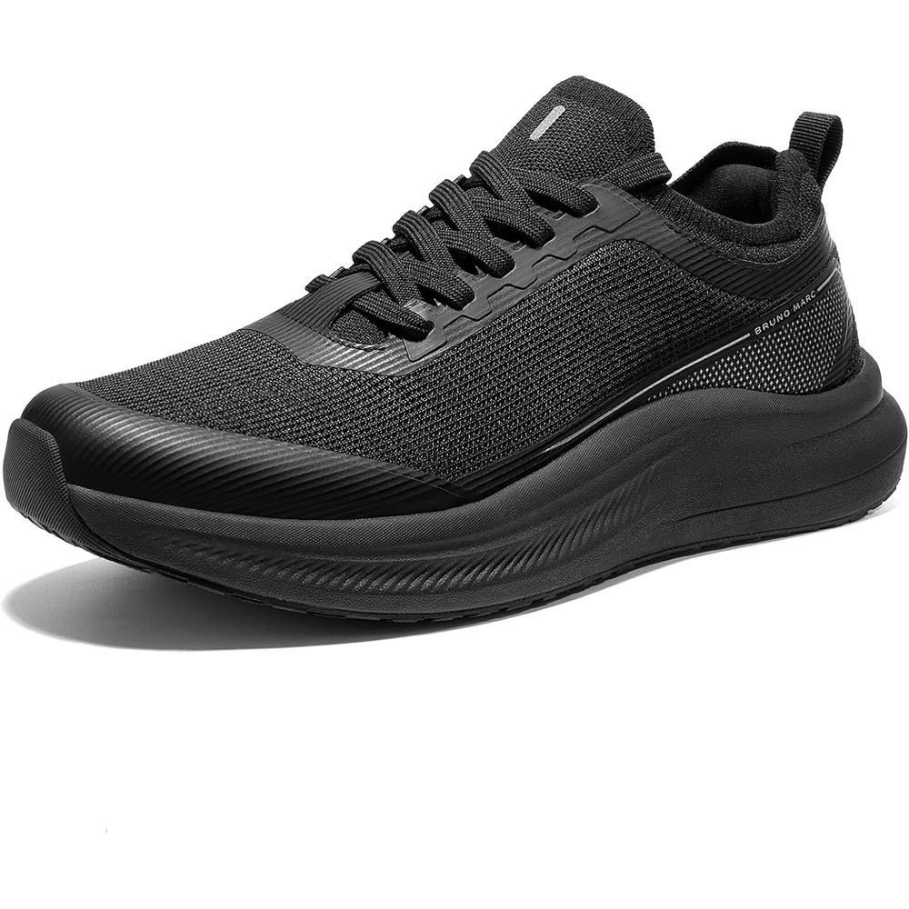 image:imageBruno Marc Mens Casual Mesh Sneakers Walking Shoes Non Slip Lightweight Cushion Breathable ComfortableAll Black
