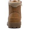 Bruno Marc Boys Girls Ankle Outdoor Comfort Autumn Boot | Soft PU upper, plush faux fur lining. Side zipper, lace up fit. Anti-slip TPR sole. For school or play.(Brown)
