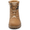 Bruno Marc Boys Girls Ankle Outdoor Comfort Autumn Boot | Soft PU upper, plush faux fur lining. Side zipper, lace up fit. Anti-slip TPR sole. For school or play.(Brown)
