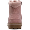 Bruno Marc Boys Girls Ankle Outdoor Comfort Autumn Boot | Soft PU upper, plush faux fur lining. Side zipper, lace up fit. Anti-slip TPR sole. For school or play.(Pink)