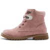 Bruno Marc Boys Girls Ankle Outdoor Comfort Autumn Boot | Soft PU upper, plush faux fur lining. Side zipper, lace up fit. Anti-slip TPR sole. For school or play.(Pink)