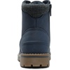Bruno Marc Boys Girls Ankle Outdoor Comfort Autumn Boot | Soft PU upper, plush faux fur lining. Side zipper, lace up fit. Anti-slip TPR sole. For school or play.(Blue)