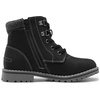 Bruno Marc Boys Girls Ankle Outdoor Comfort Autumn Boot | Soft PU upper, plush faux fur lining. Side zipper, lace up fit. Anti-slip TPR sole. For school or play.(Black)