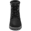 Bruno Marc Boys Girls Ankle Outdoor Comfort Autumn Boot | Soft PU upper, plush faux fur lining. Side zipper, lace up fit. Anti-slip TPR sole. For school or play.(Black)