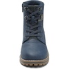 Bruno Marc Boys Girls Ankle Outdoor Comfort Autumn Boot | Soft PU upper, plush faux fur lining. Side zipper, lace up fit. Anti-slip TPR sole. For school or play.(Blue)